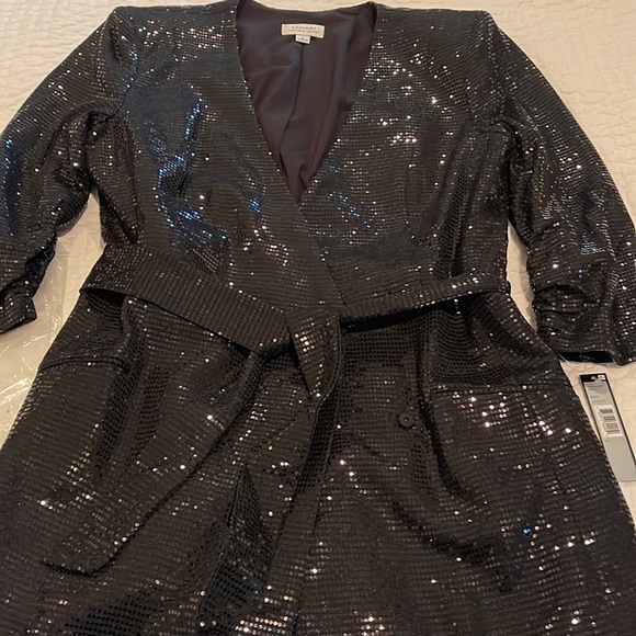 Tahari black sequin jacket size large new w tags new in bag - Picture 5 of 8